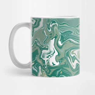 Shades of Green, White, and Yellow Aesthetic Marble Pattern Mug